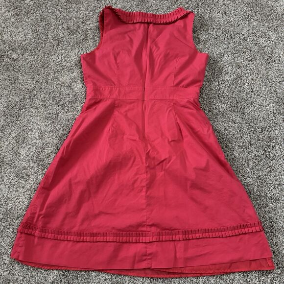 Madison Leigh Pleated Gathered Coral Lined Sleeveless Dress Size 10 - Picture 7 of 13